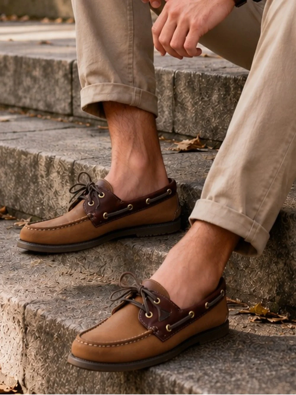 Sperry Top-Sider Men’s 2-Eye Brown Leather Boat Shoes – Size 10W
